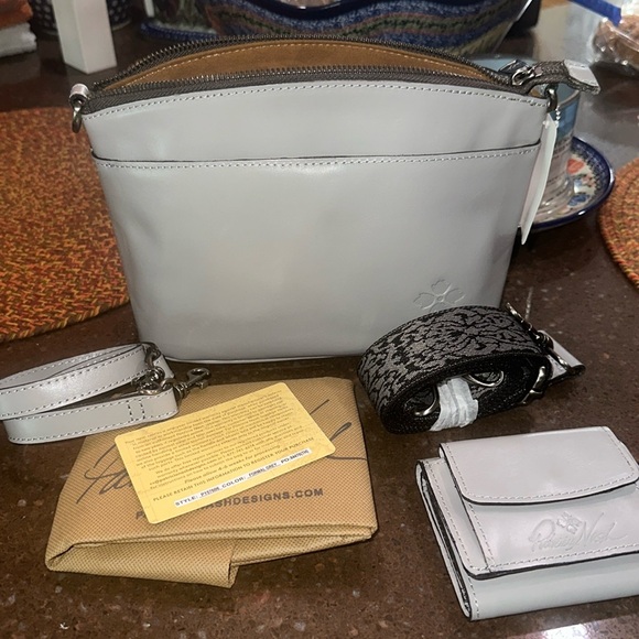 - New with tag Patricia Nash grey distressed Leather Bag and wallet - Picture 1 of 11